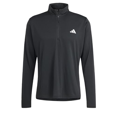 adidas Men's Train Essentials Quarter-Zip Long Sleeve T-Shirt, Black, X-Large