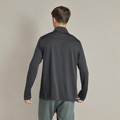 adidas Men's Train Essentials Quarter-Zip Long Sleeve T-Shirt, Black, X-Large