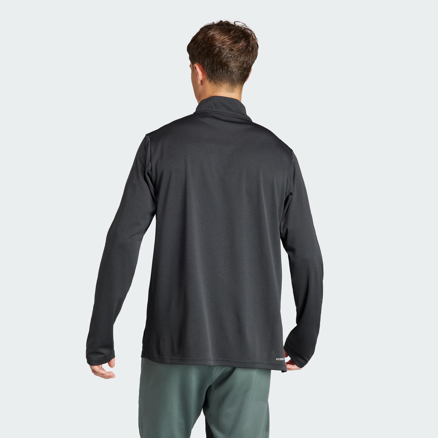 adidas Men's Train Essentials Quarter-Zip Long Sleeve T-Shirt, Black, X-Large