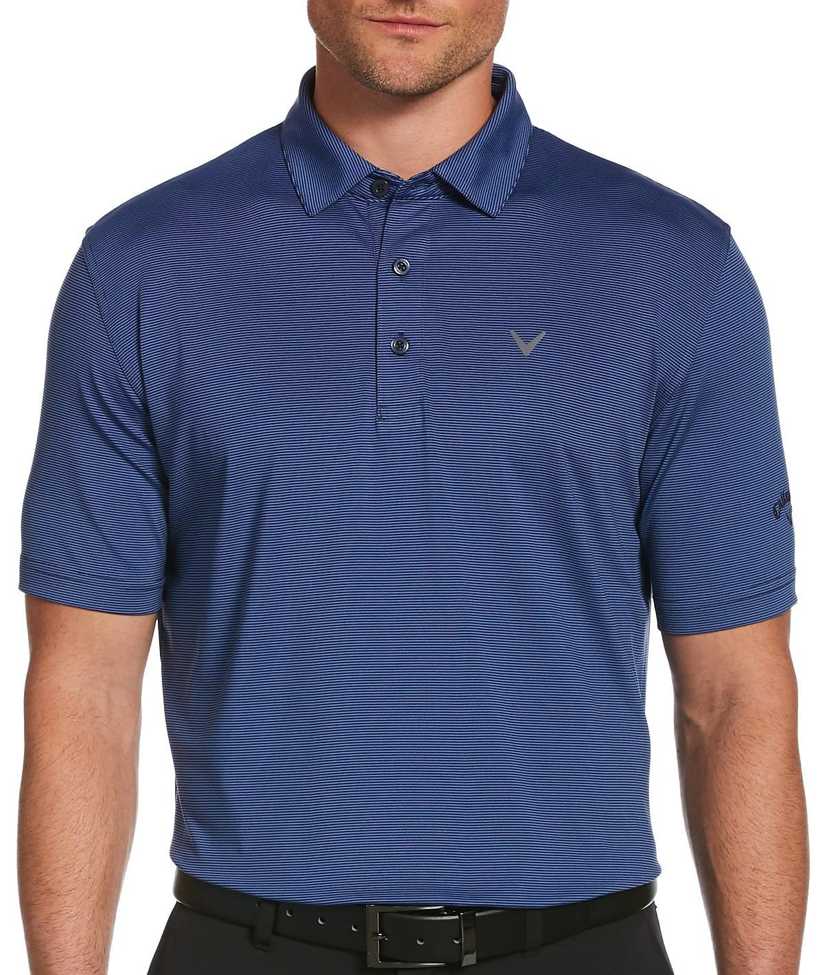 Callaway Men's Pro Spin Fine Line Short Sleeve Golf Shirt (Size X-Small-4X Big & Tall), Peacoat, Large
