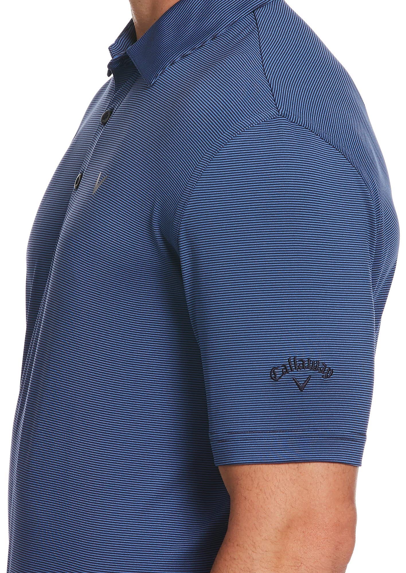 Callaway Men's Pro Spin Fine Line Short Sleeve Golf Shirt (Size X-Small-4X Big & Tall), Peacoat, Large