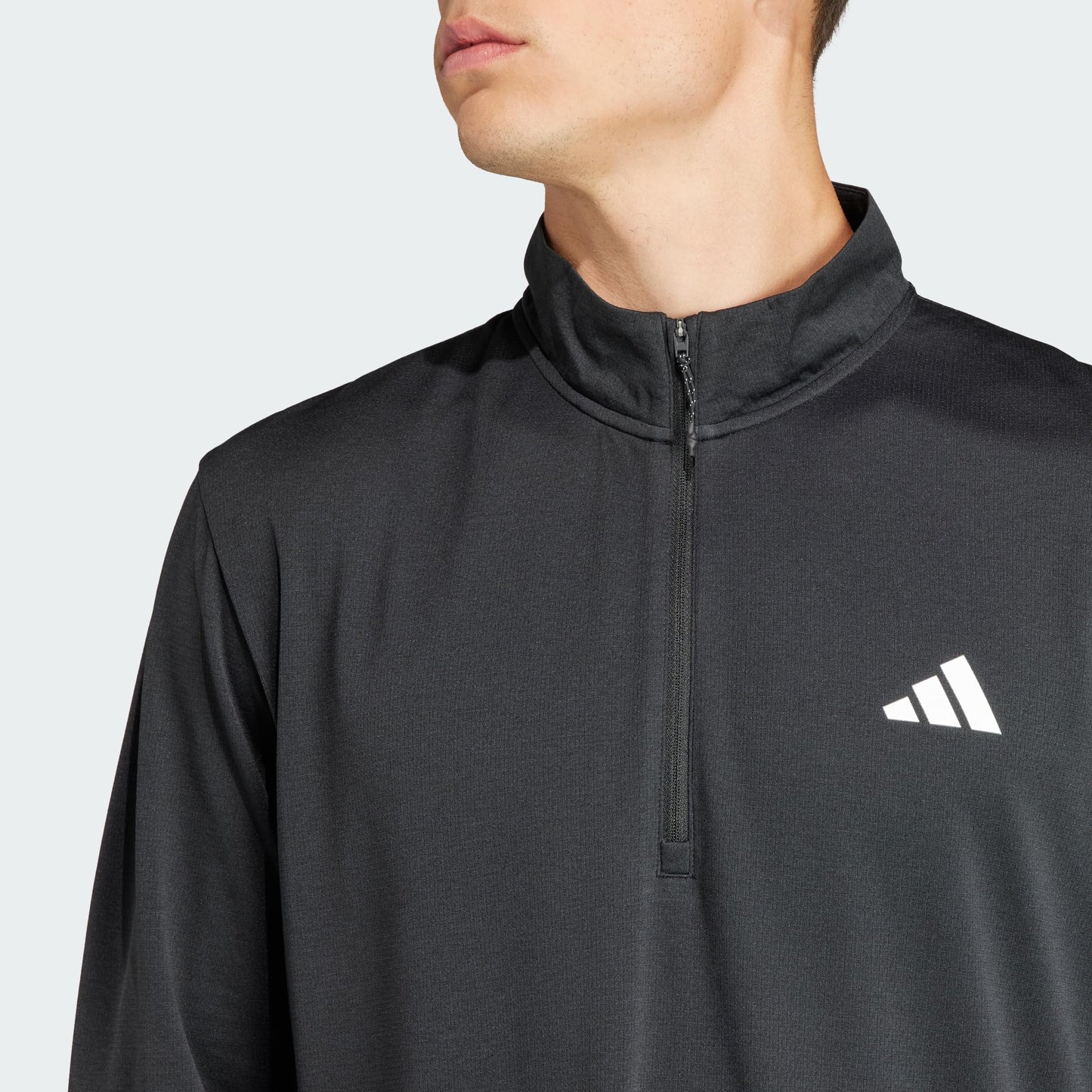 adidas Men's Train Essentials Quarter-Zip Long Sleeve T-Shirt, Black, X-Large